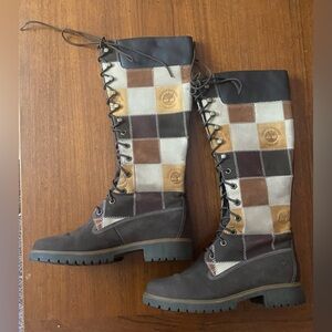 Timberland Women’s talk knee high Patchwork boots size 7